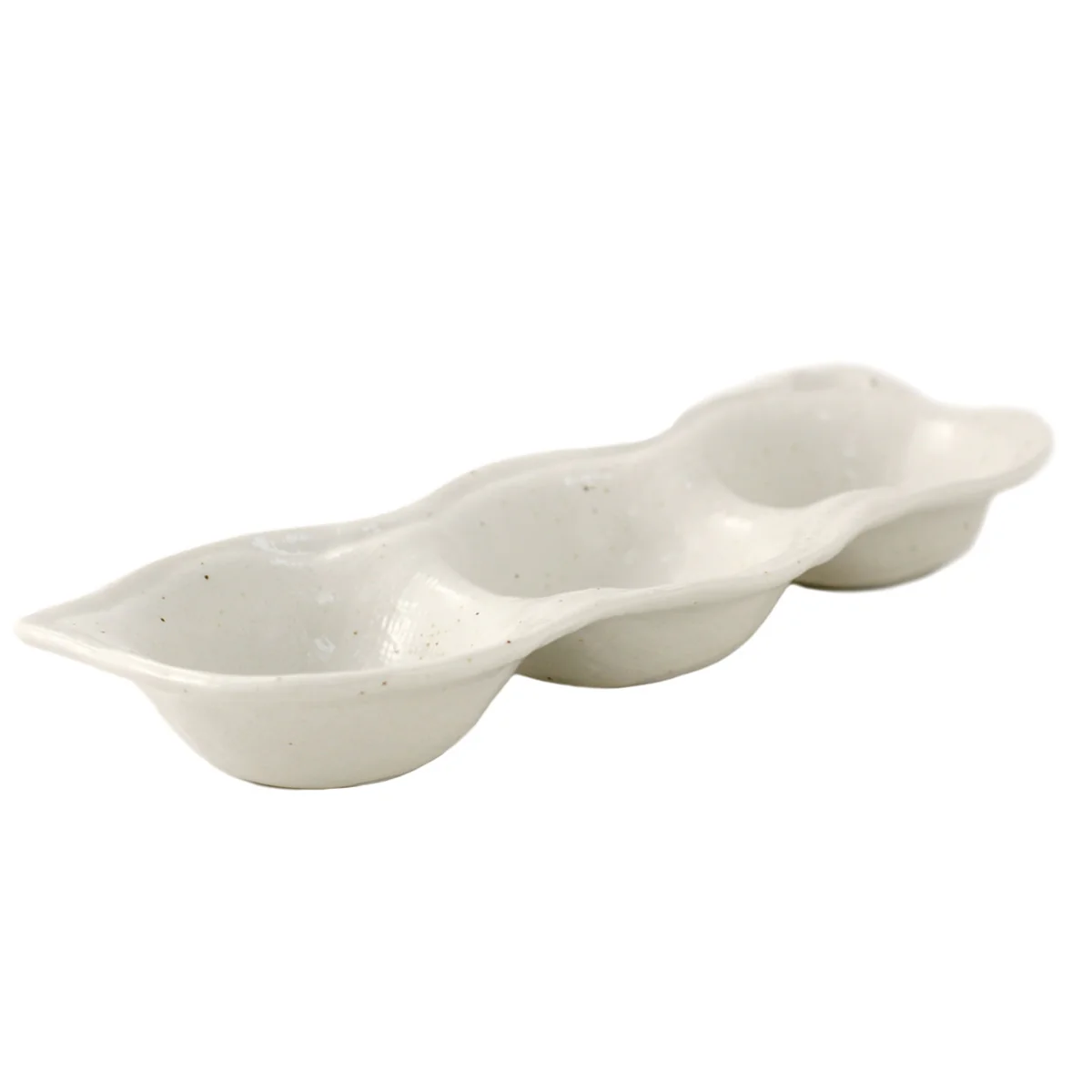 3 Compartment Ivory Plate 10.71" x 3.86" - Image 2