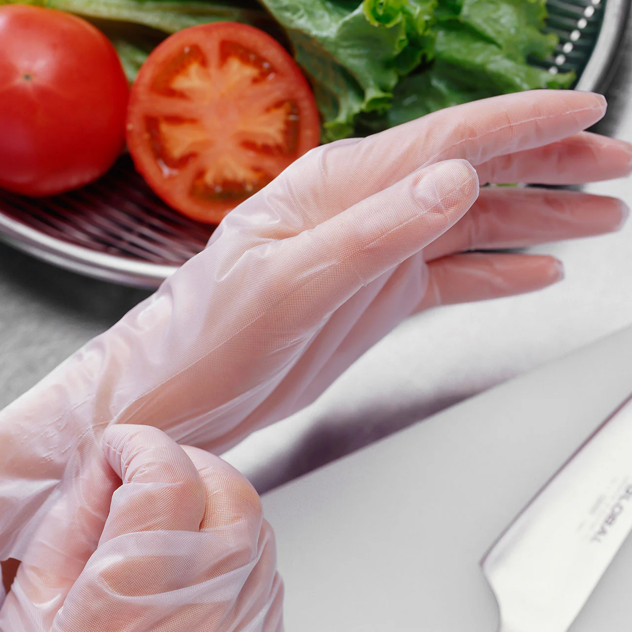35 Micron Extra Thick Non-Stick Embossed Disposable Gloves Medium (50/pack) - Image 4