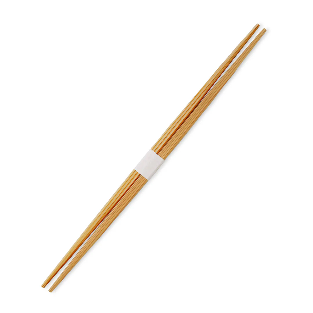 9.5" Disposable Marbled Japanese Cedar Chopsticks Bundled, Double Tips - 100 Pairs / Pack