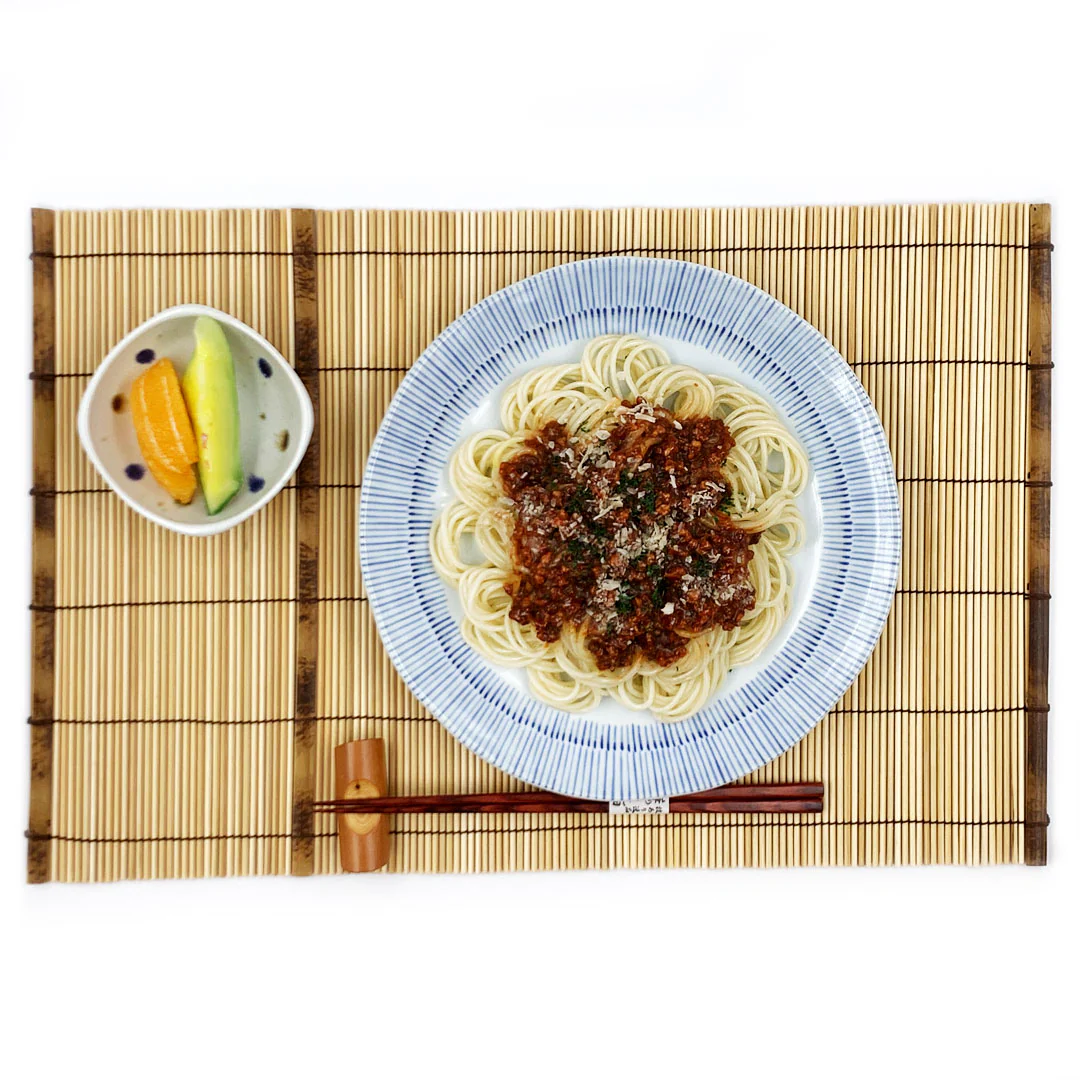 Bamboo Sudare Placemat Light Brown 18.1" x 11.8" - Image 2