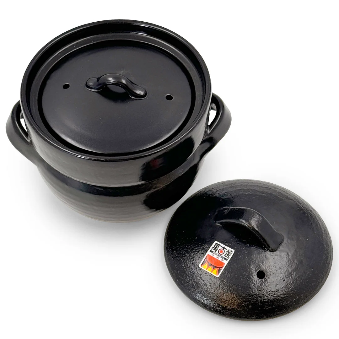 Banko Earthenware Double Lid Rice Cooking Pot 2 Cup - Image 2