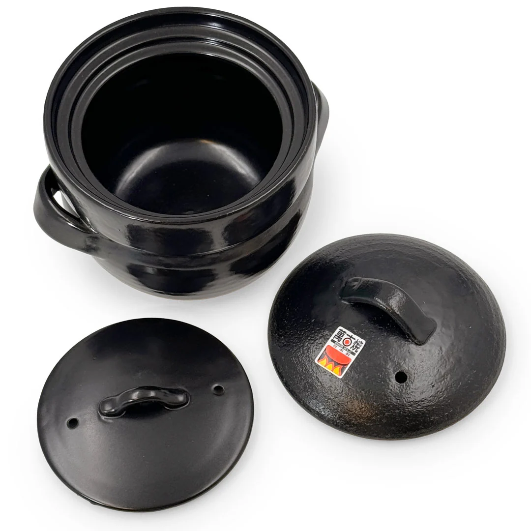 Banko Earthenware Double Lid Rice Cooking Pot 2 Cup - Image 3