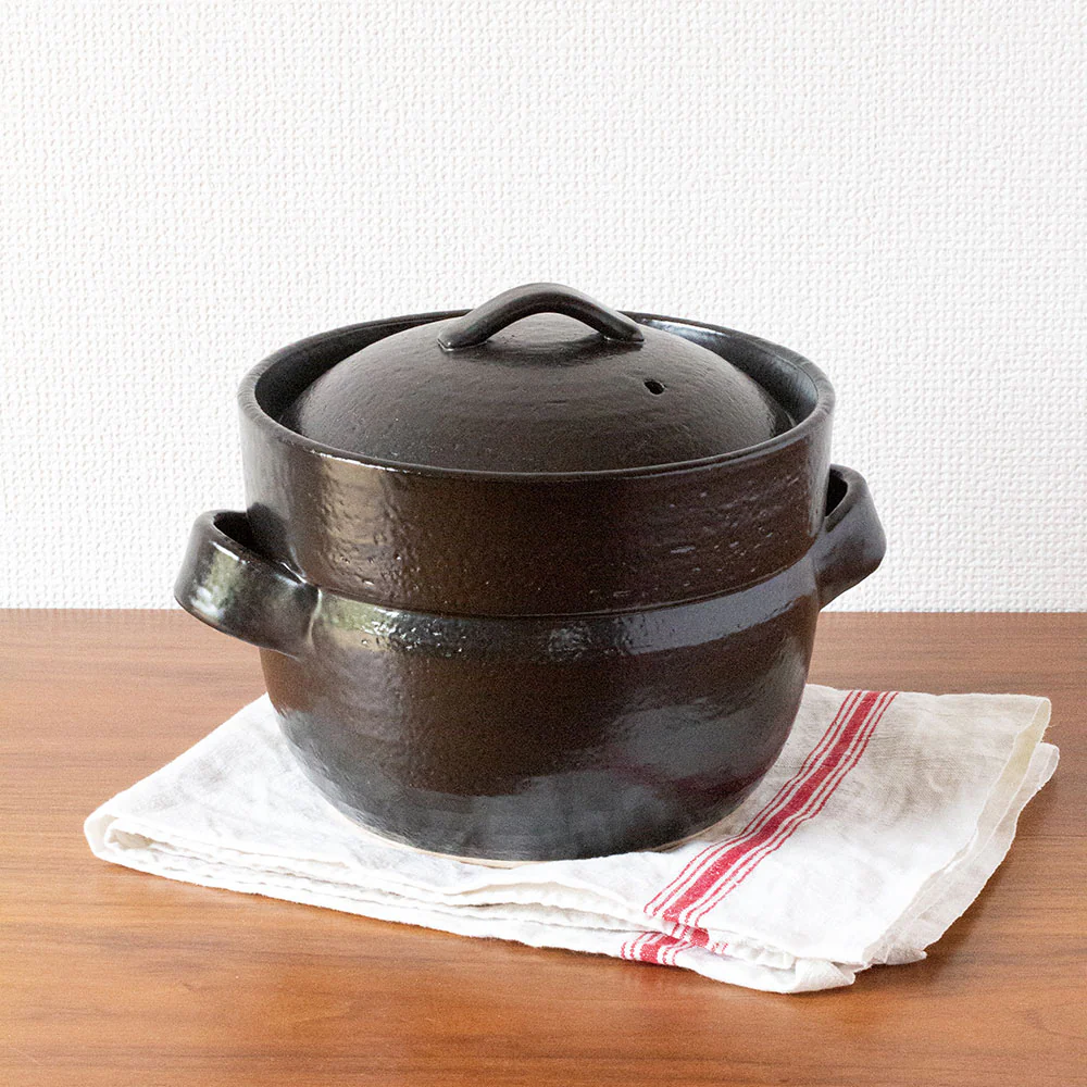 Banko Earthenware Double Lid Rice Cooking Pot 2 Cup - Image 6