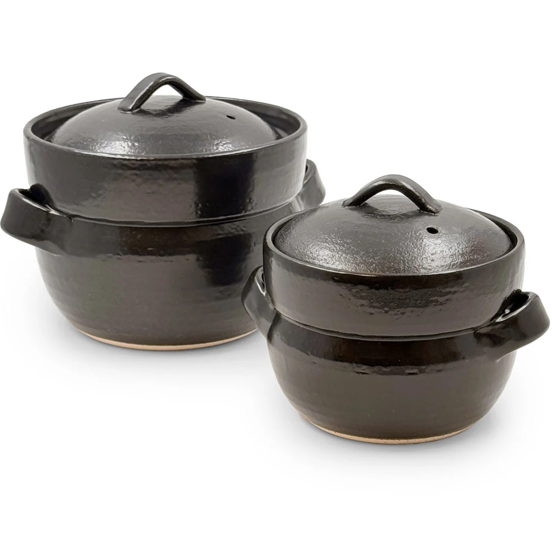 Banko Earthenware Double Lid Rice Cooking Pot 2 Cup - Image 7