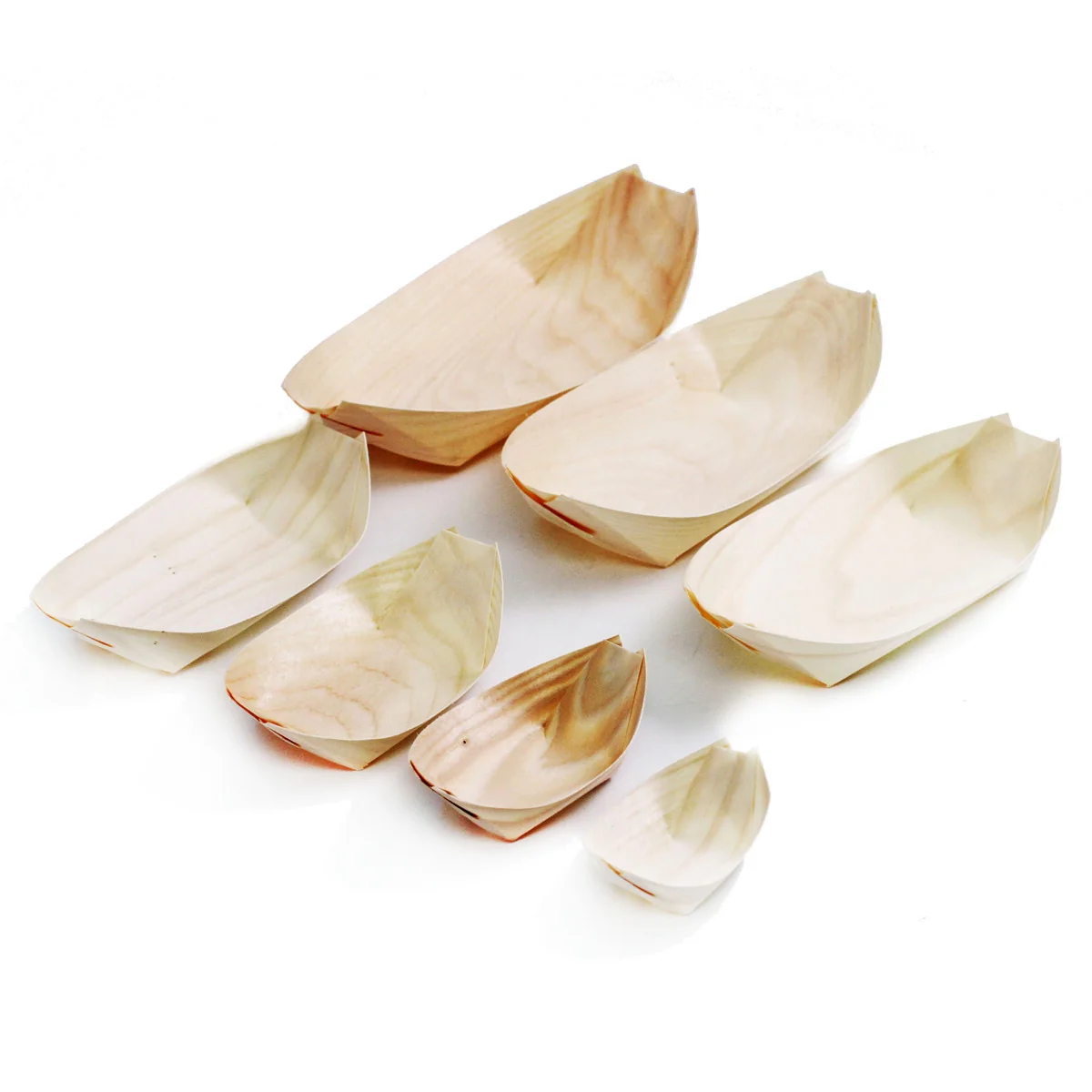 Biodegradable Poplar Wood Boat Serving Tray 5.5" (100/pack) - Image 2