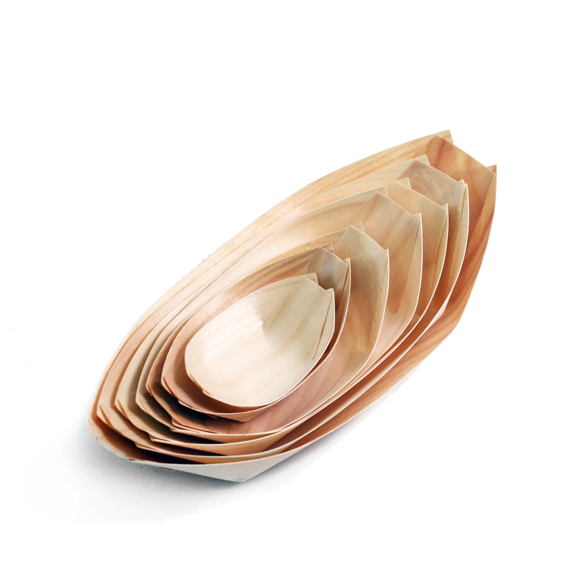Biodegradable Poplar Wood Boat Serving Tray 6.5" (100/pack) - Image 2