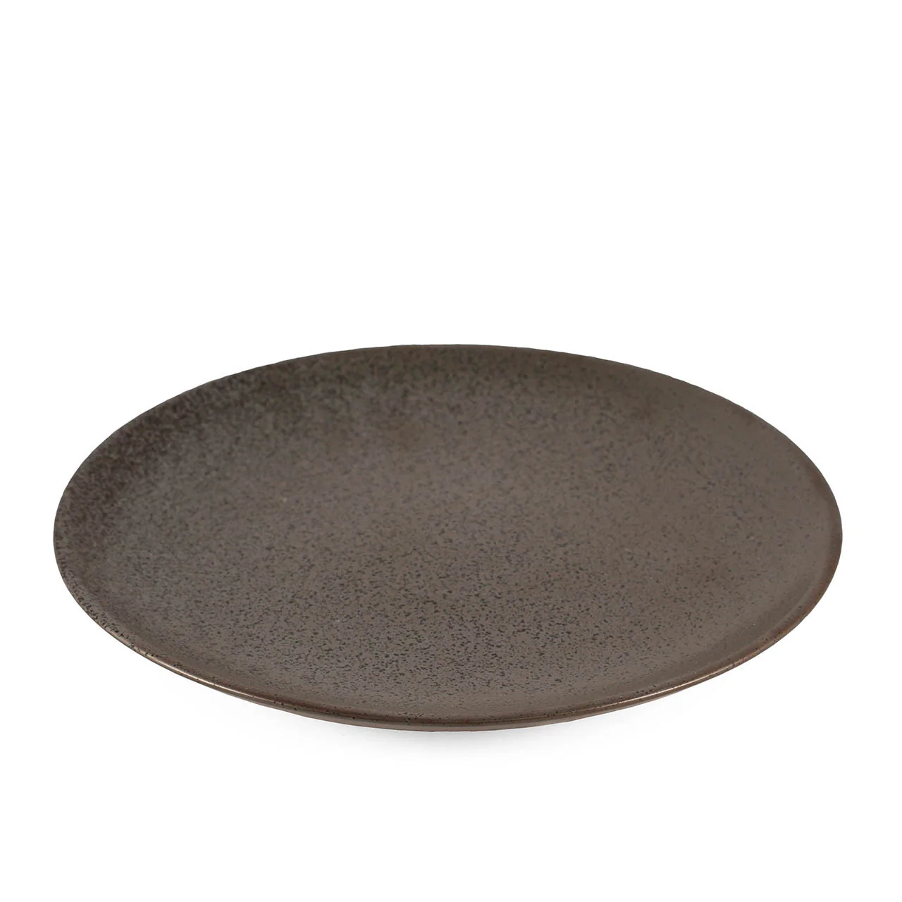 Metallic Gray Black Speckled Round Plate 9" dia