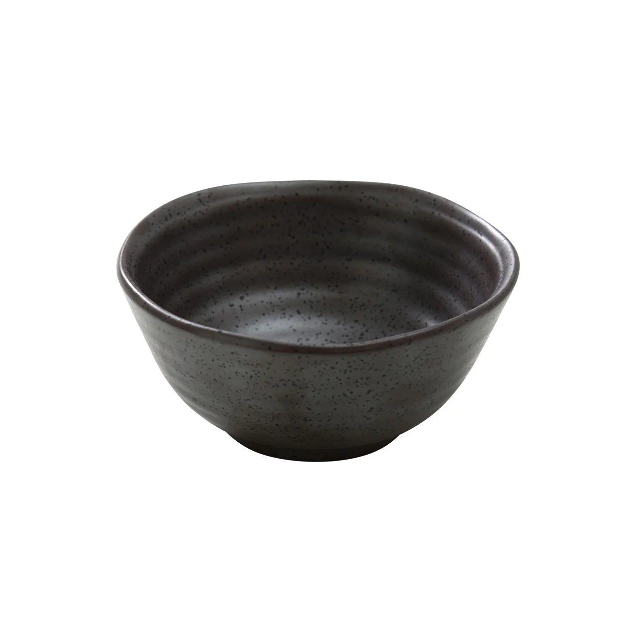 Metallic Gray Black Speckled Porcelain Soup Bowl 8 fl oz / 4.5" dia