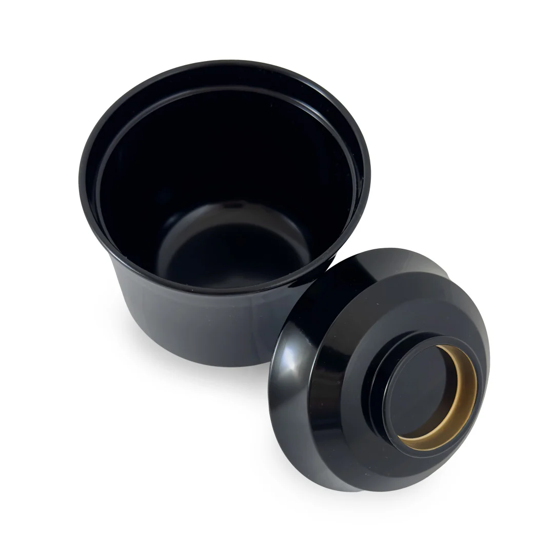 Black x Gold Miso Soup Bowl with Lid 7.5 fl oz / 3.25" dia - Image 2