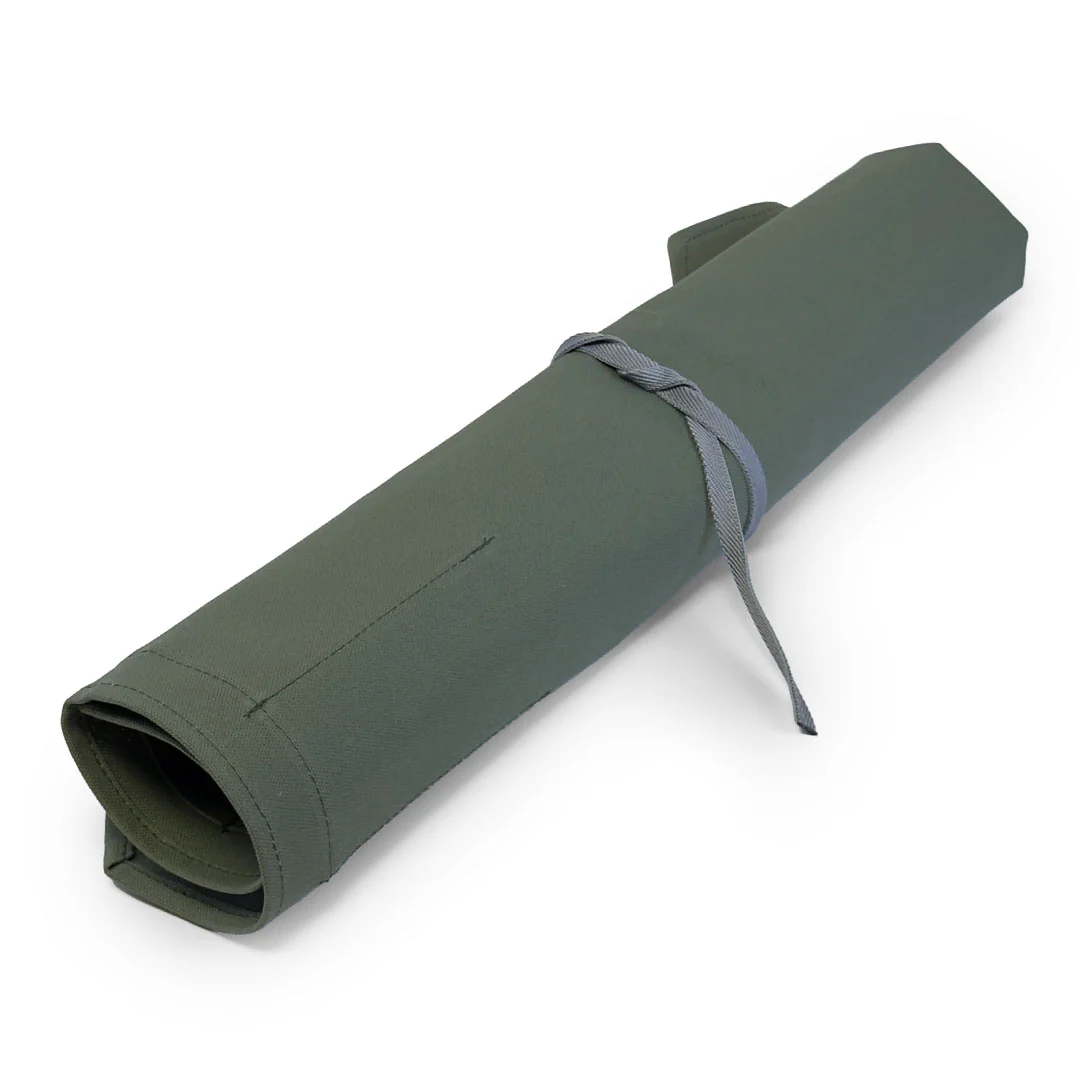 Canvas 6 Slots Knife Roll with Utility Pouch - Sage Green - Image 5