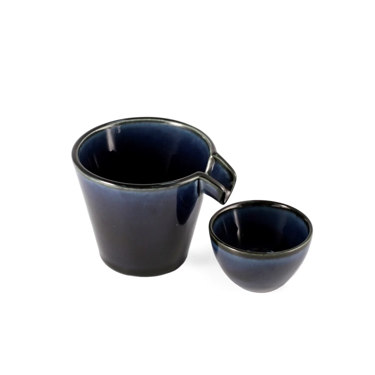 Cobalt Blue Glossy Ceramic Sake Cup 1.3 fl oz - Image 3
