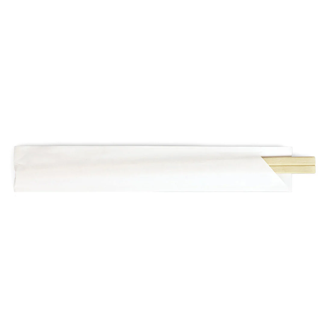 8" Disposable Birch Chopsticks with White Sleeves - 4000 Pairs / Case - Image 2