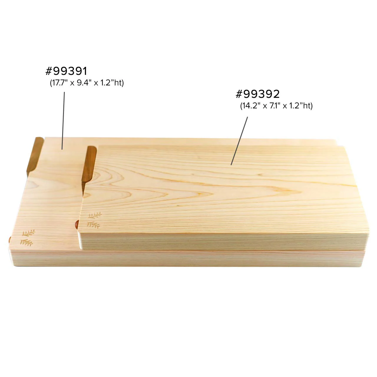 Hinoki (Japanese Cypress) Cutting Board w/Stand 14.2" x 7.1" x 1.2" H - Image 4