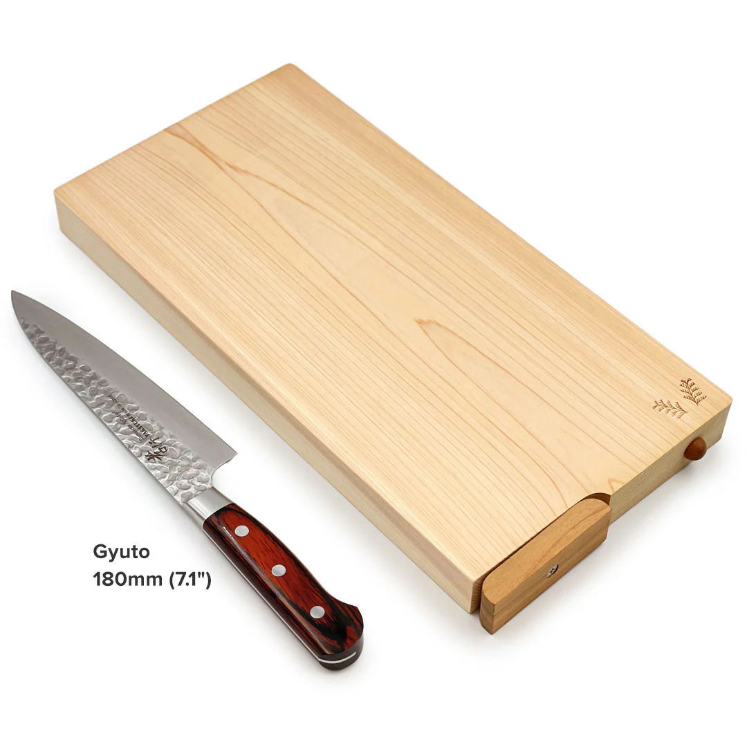 Hinoki (Japanese Cypress) Cutting Board w/Stand 14.2" x 7.1" x 1.2" H - Image 8