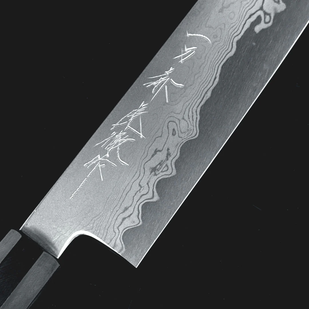 Ittosai Kotetsu Blue #1 Damascus Kengata Gyuto 240mm (9.4") - Image 4