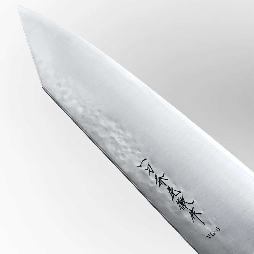 Ittosai Kotetsu VG-5 Kengata Santoku 180mm (7.1") Hammered (Tsuchime) - Image 6