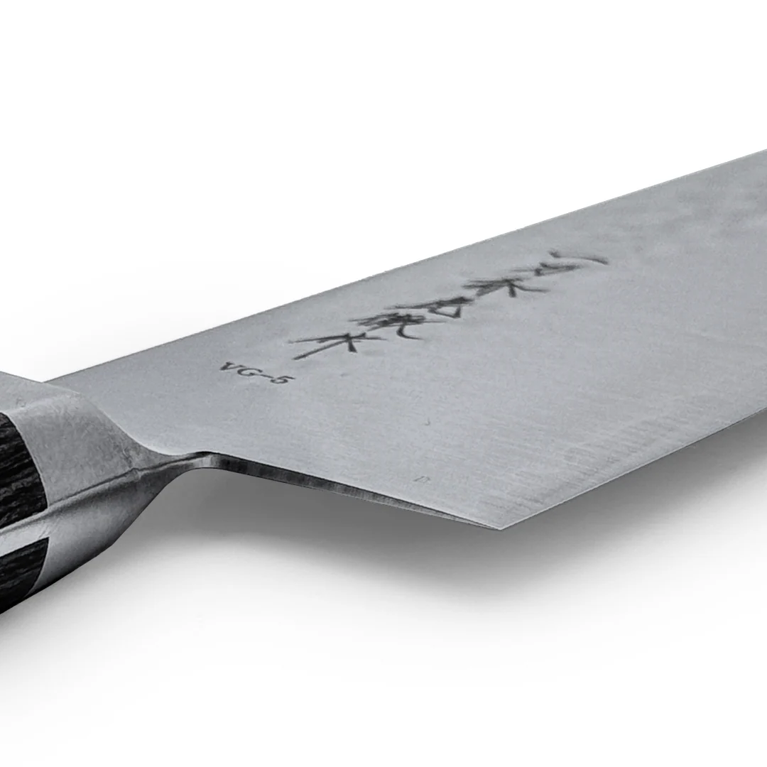 Ittosai Kotetsu VG-5 Kengata Santoku 180mm (7.1") Hammered (Tsuchime) - Image 7