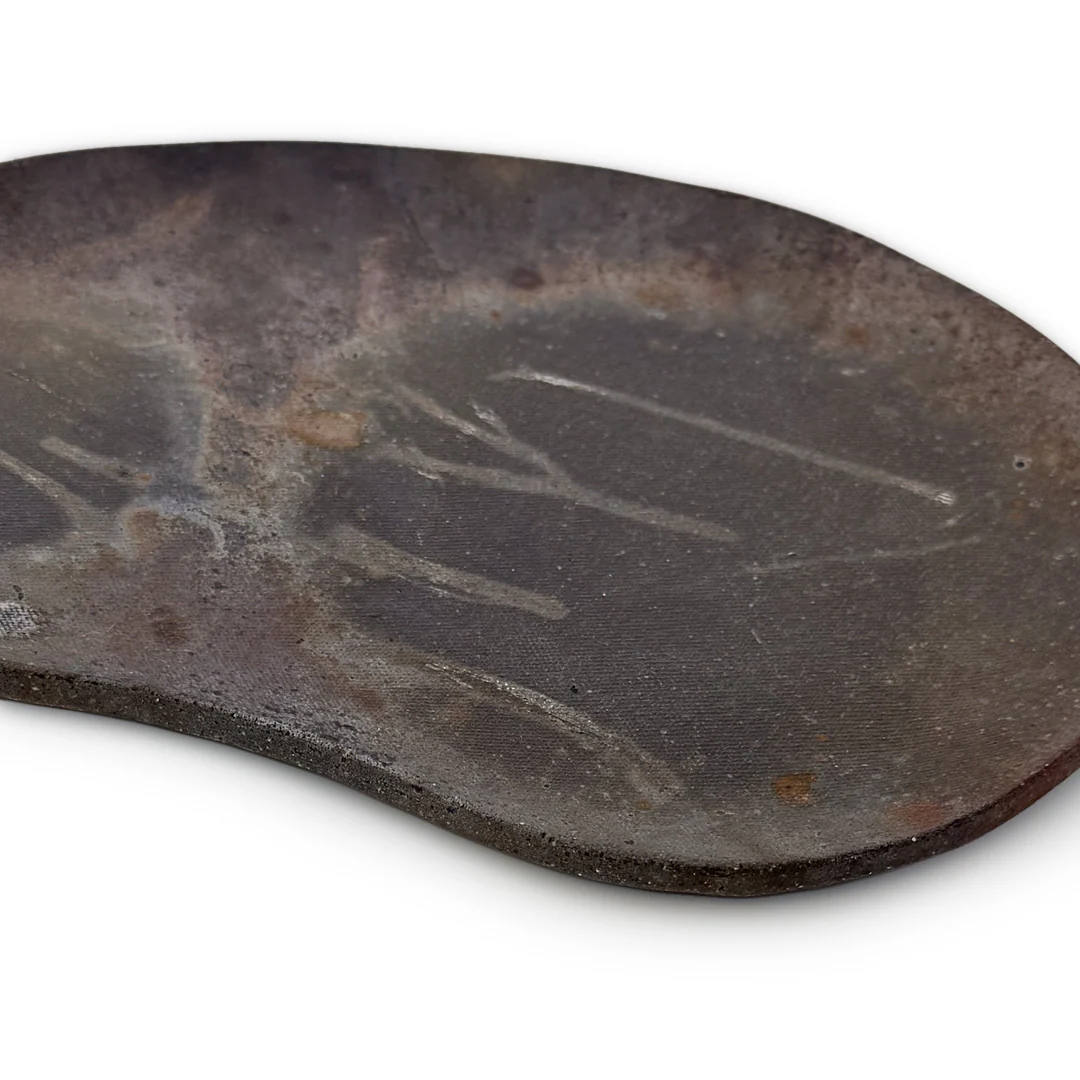 Kanayama Matte Brown Bean Shaped Plate 9.17" x 6.38" - Image 5