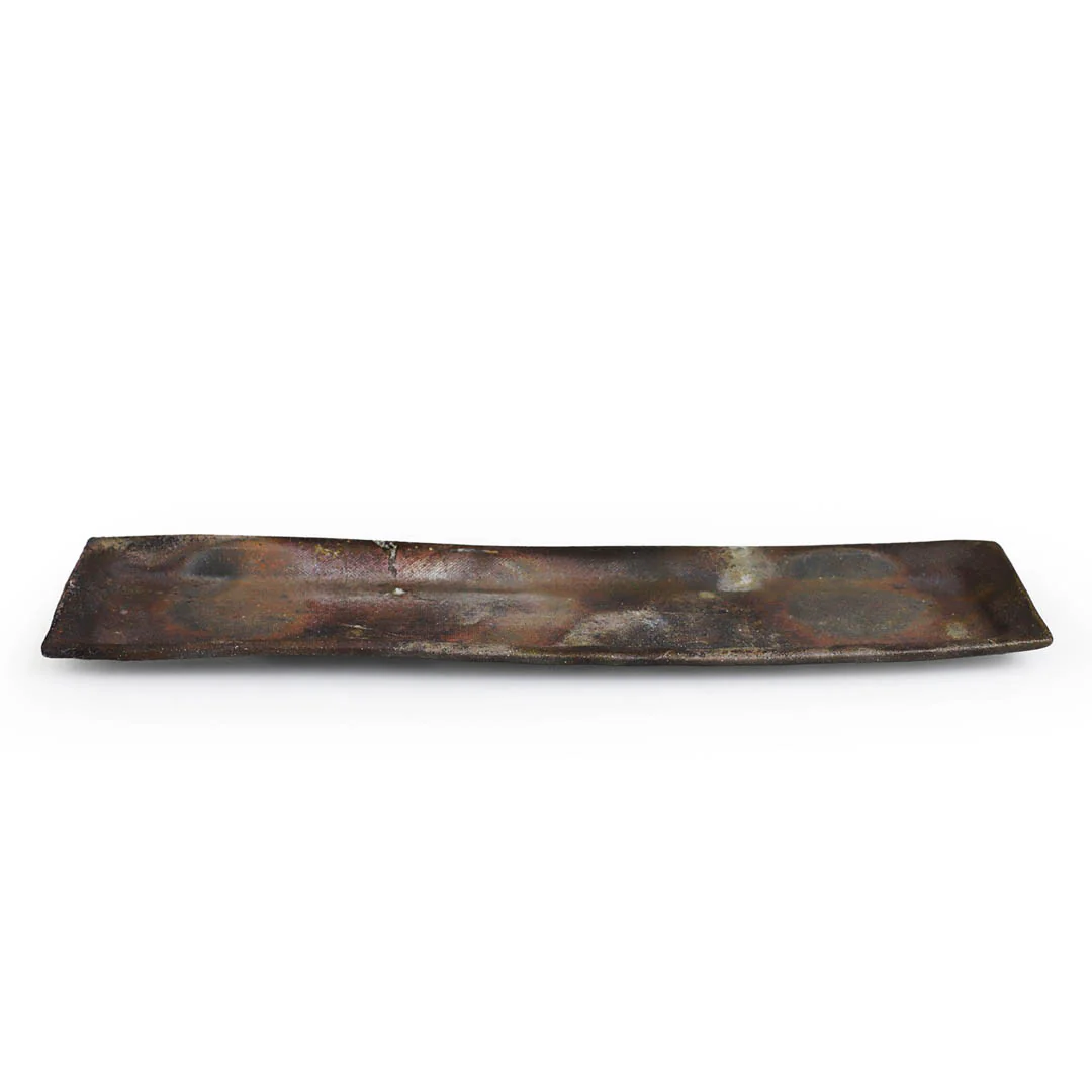 Kanayama Matte Brown Rimmed Rectangular Sashimi Plate 11.6" x 3" - Image 4