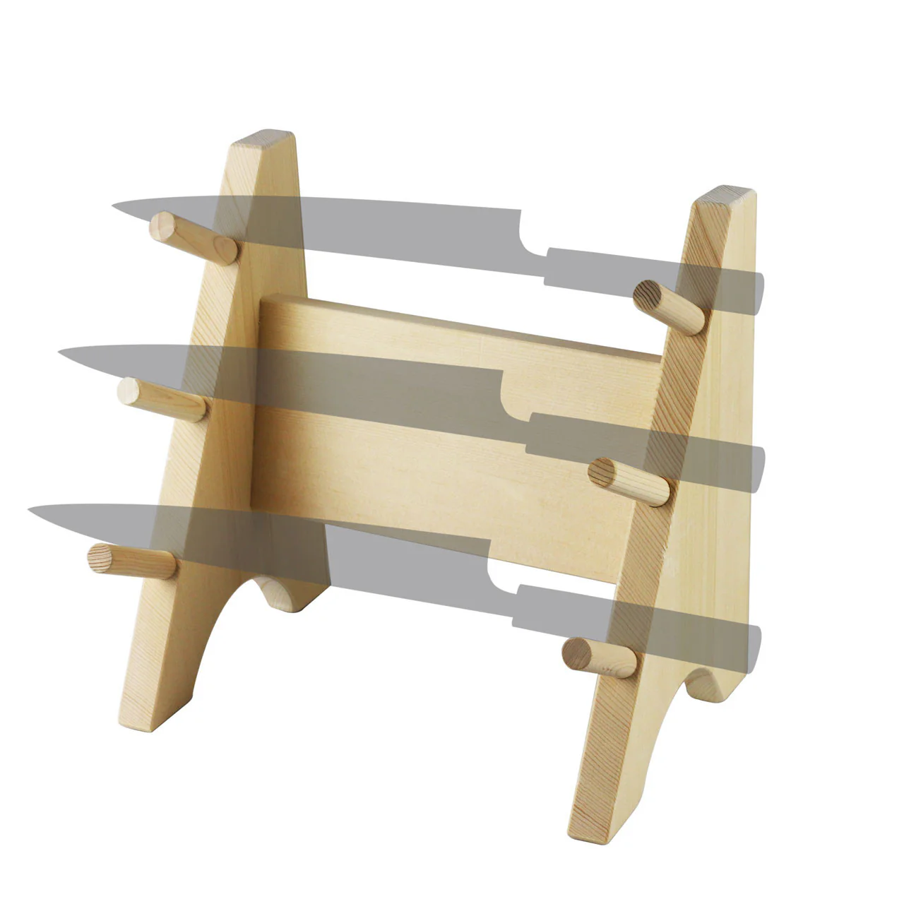 Katana Style Wooden Knife Display Stand for 3 Knives - Image 2