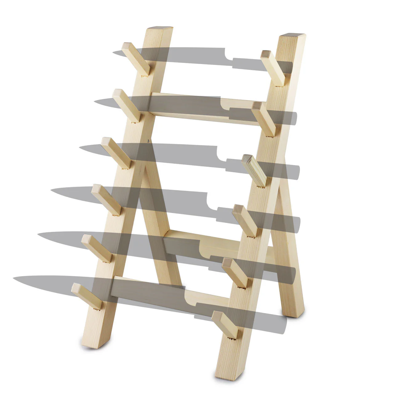 Katana Style Wooden Knife Display Stand for 6 Knives - Image 2