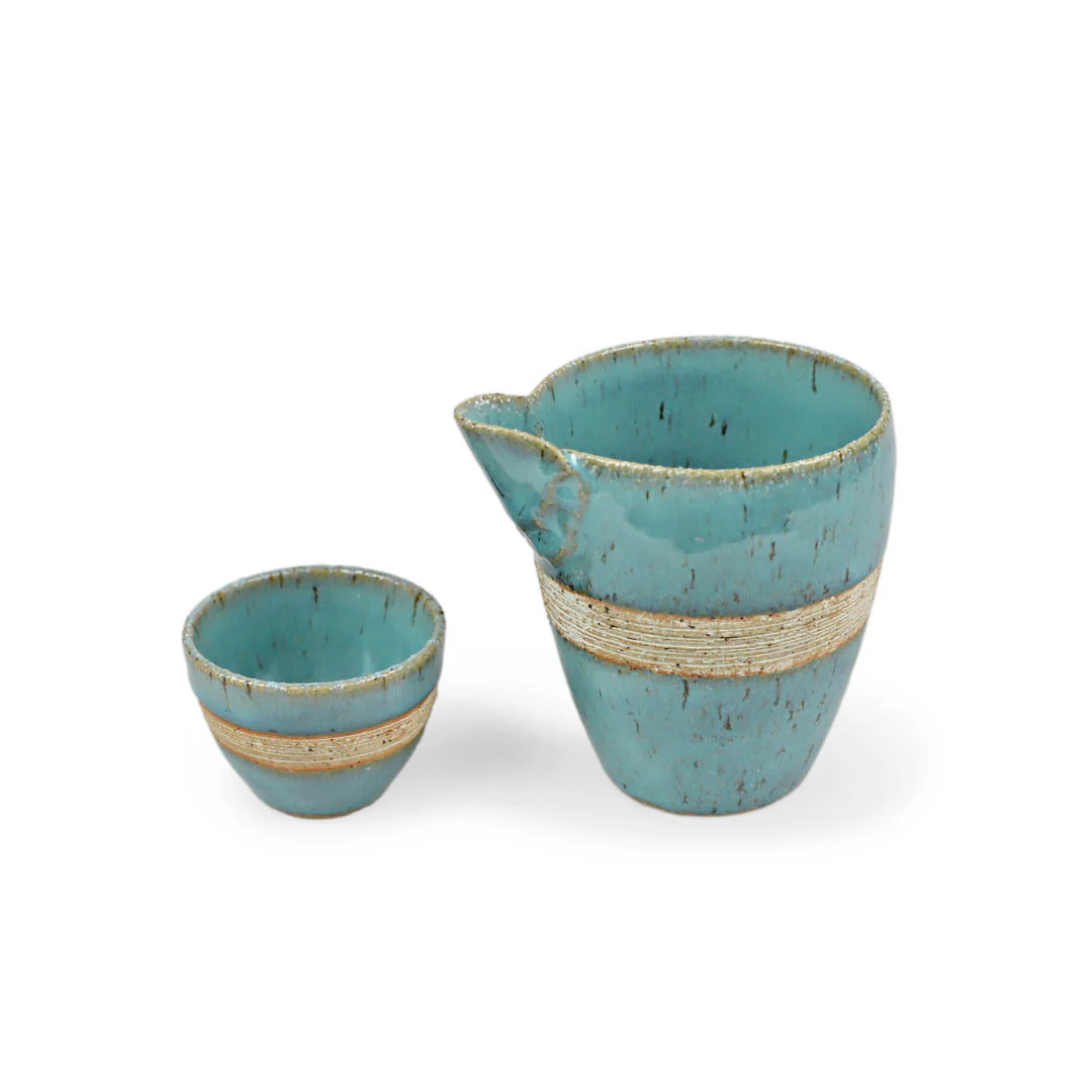 Kinyo Turquoise Blue Ceramic Sake Cup 2 fl oz - Image 5