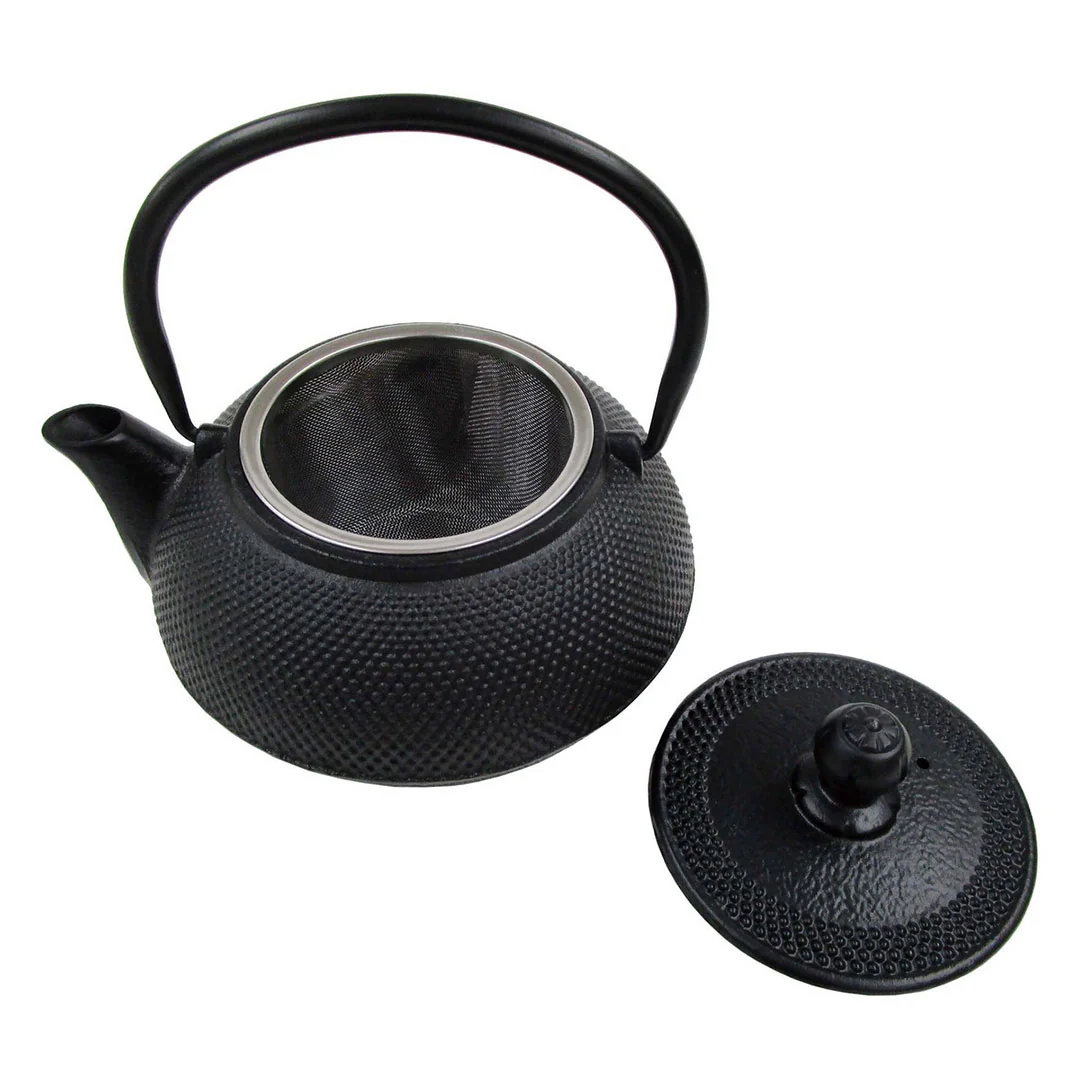 Kiraku Arare Textured Cast Iron Teapot Kyusu with Strainer 16.9 fl oz - Image 2