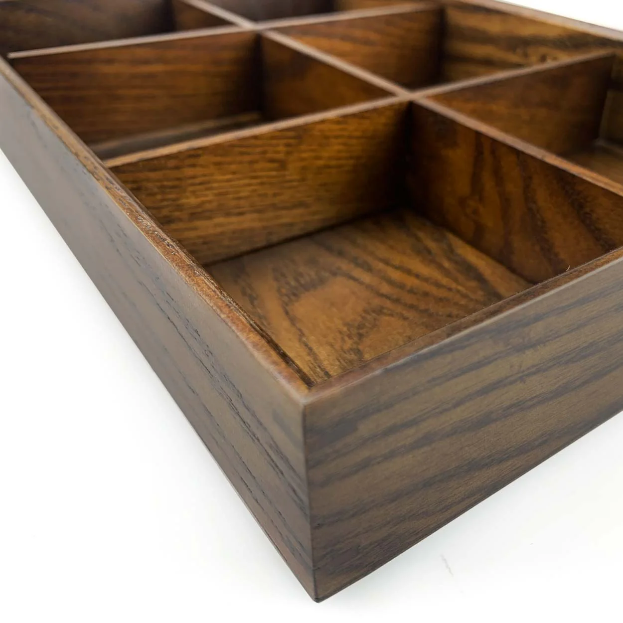 Kiwami Brown Wooden 6 Compartment Bento Platter 12.2" x 8.2" - Image 4