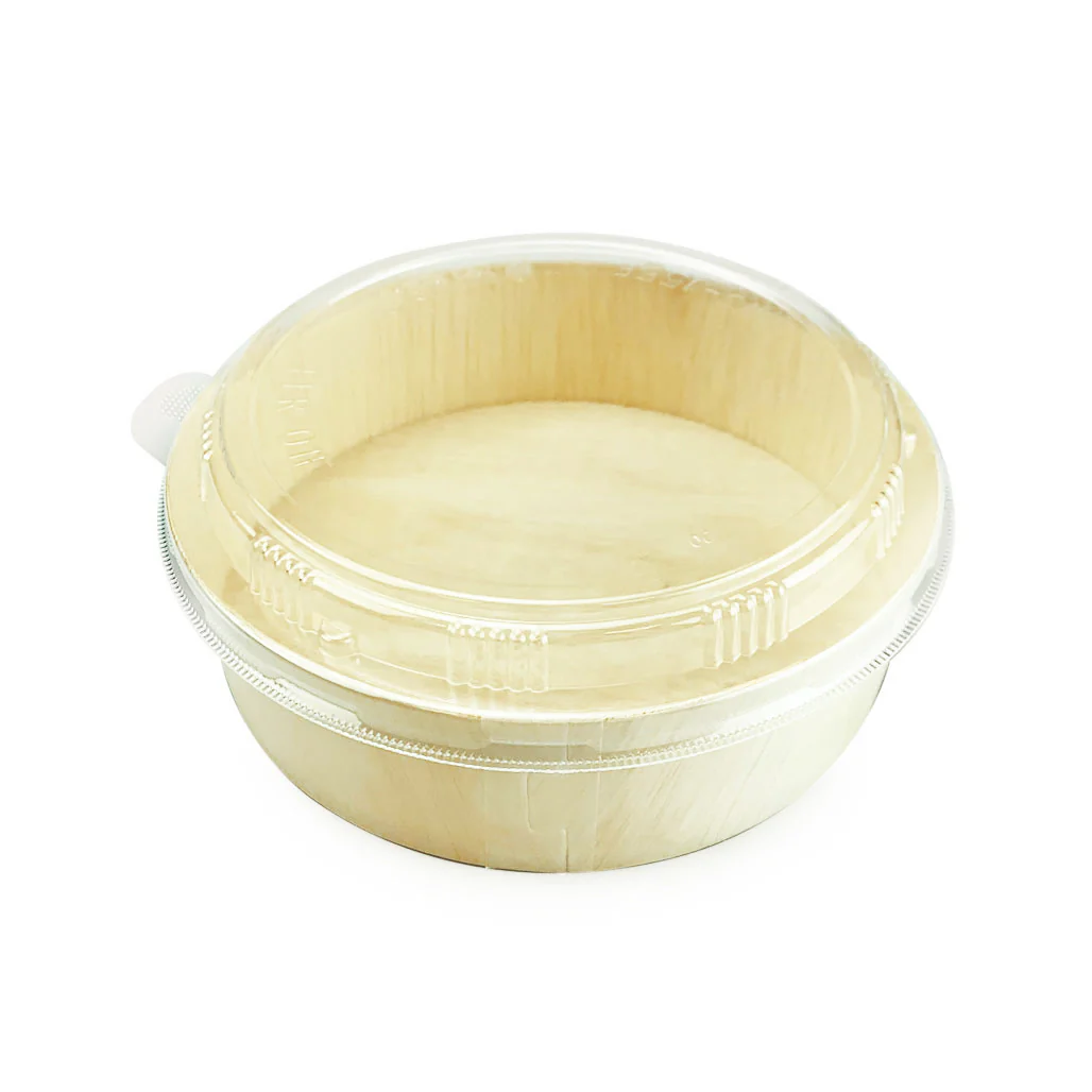 Lids for Wooden Round Takeout Bento Box #87932 (300 lids/case) - Image 2