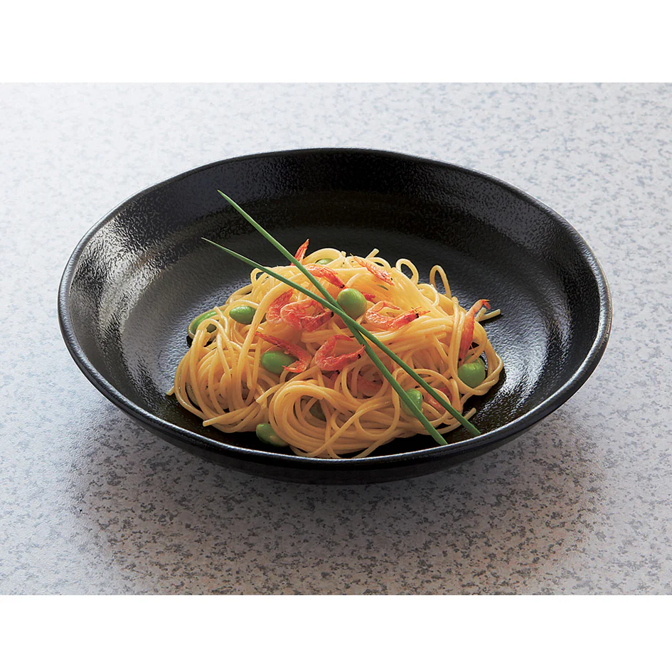 Melamine Black Grainy Deep Plate 9" dia - Image 2