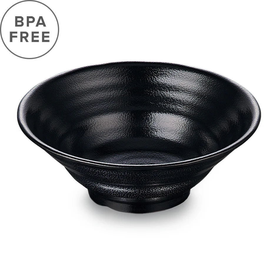 Melamine Black Grainy Noodle Bowl 71 fl oz / 10" dia