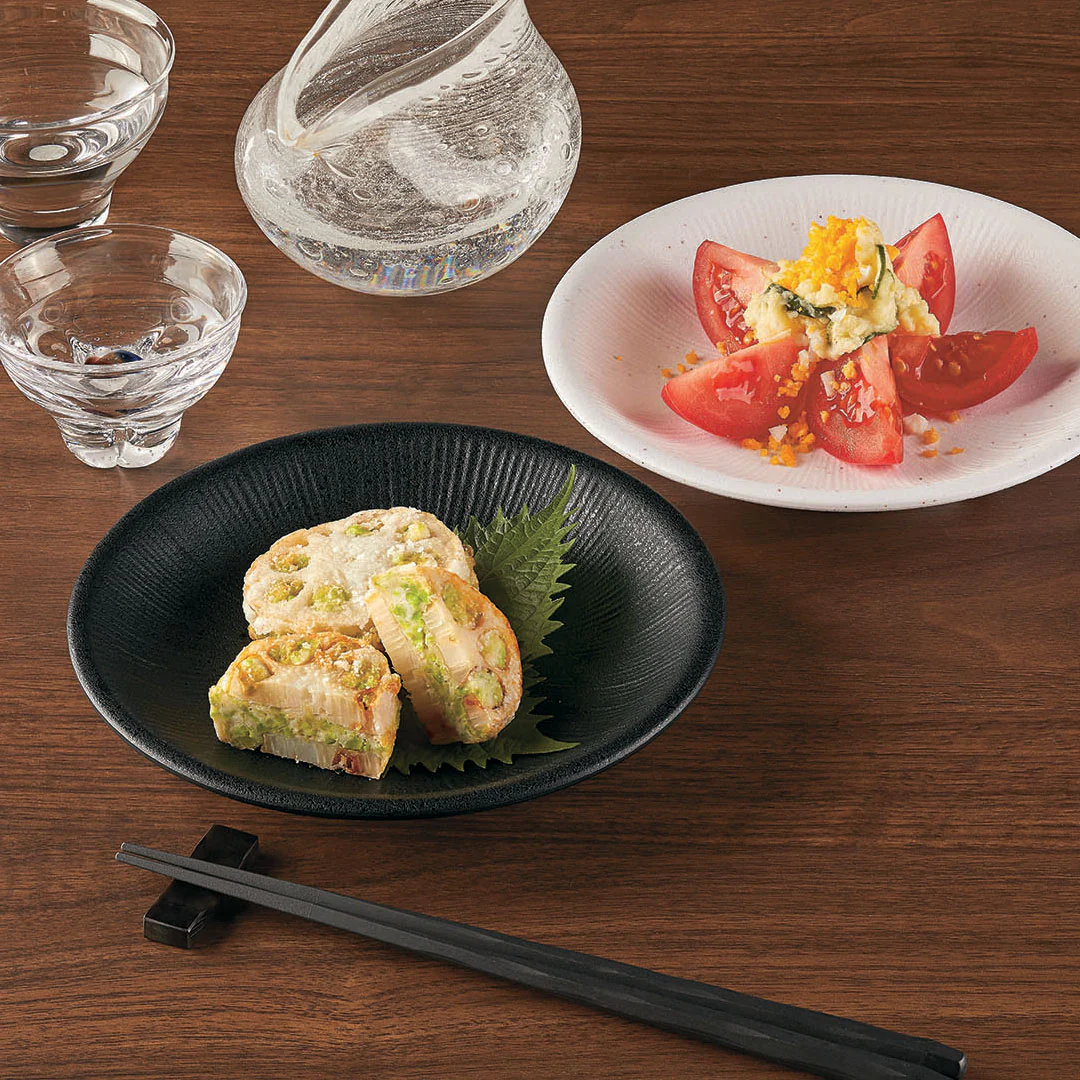 Melamine Black Line Textured Plate Kozara Suiren 4.7" dia - Image 3