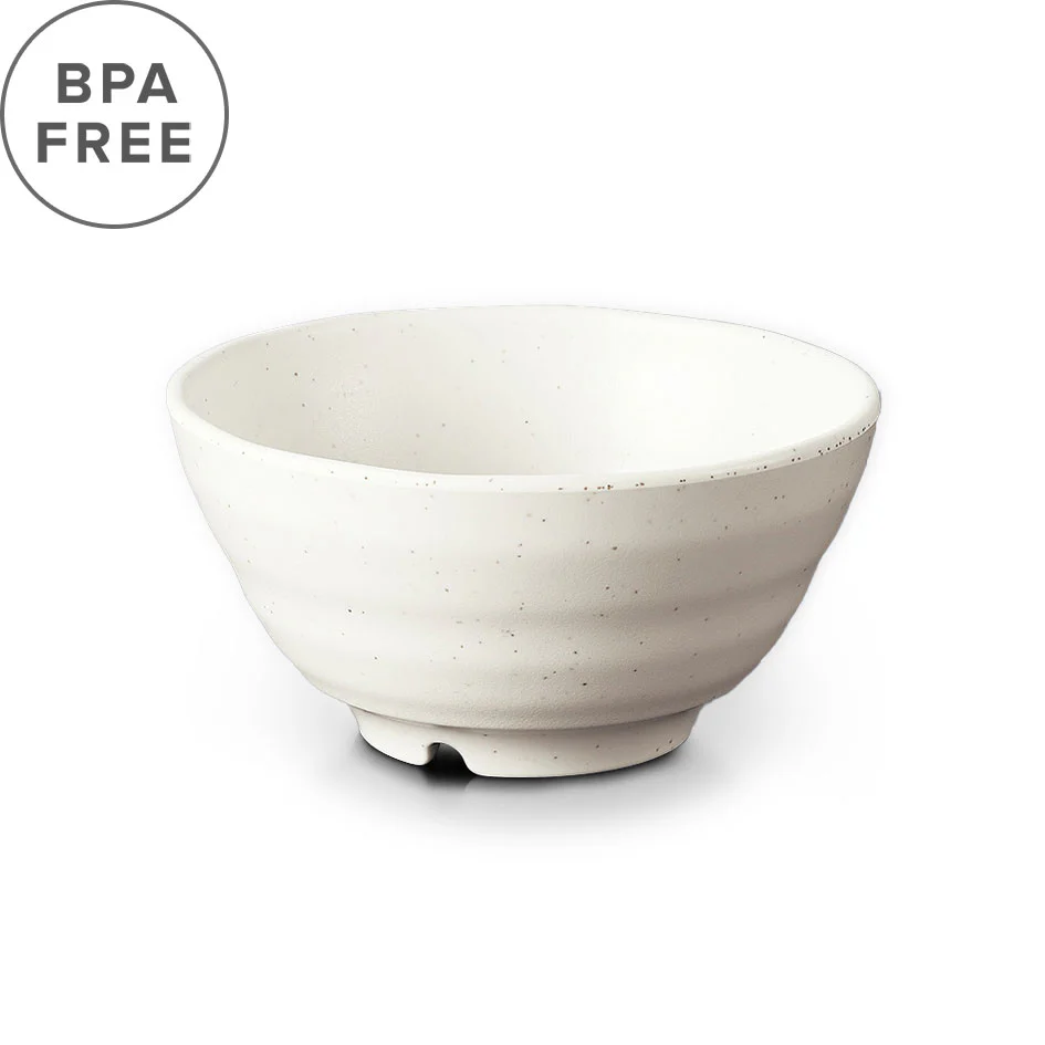 [Clearance] Melamine Kobiki White Grainy Donburi Bowl 33 fl oz / 6.6" dia