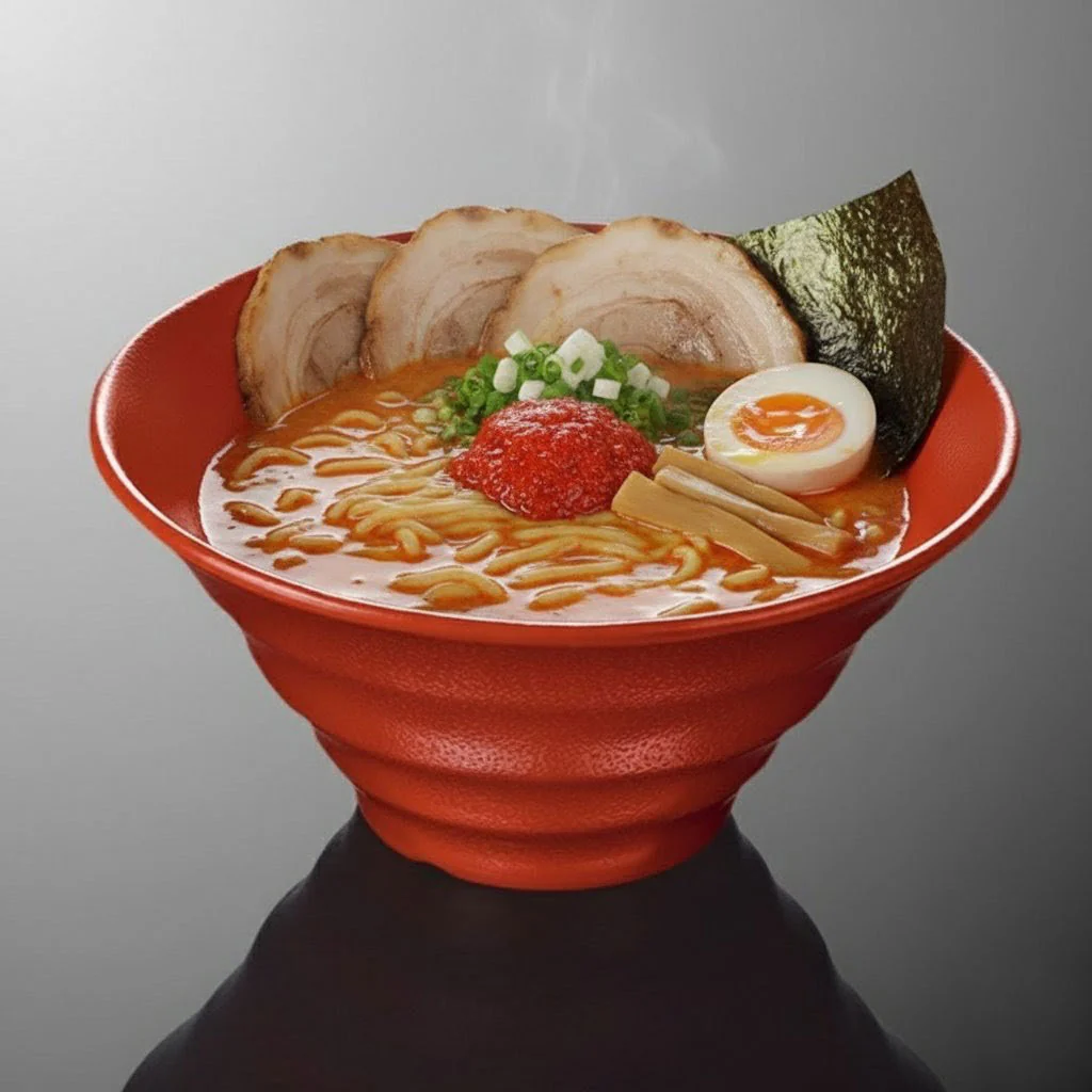 Melamine Red Grainy Noodle Bowl 57 fl oz / 8.7" dia - Image 3