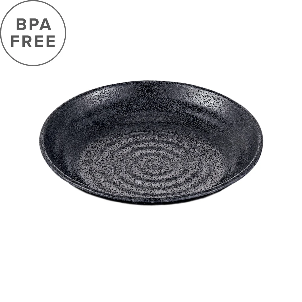 Melamine Stone Grainy Deep Plate 8.1" dia - Image 3