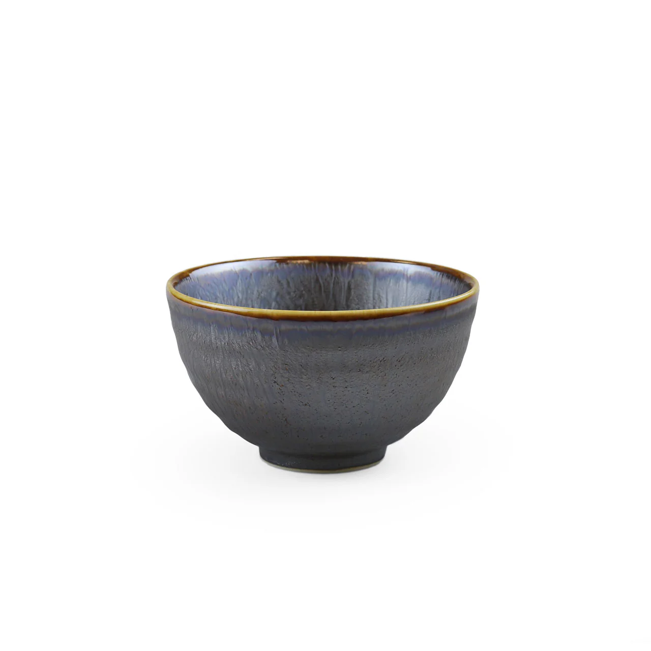 Jakuen Metallic Black Grazed Rice Bowl Chawan 12 fl oz / 4.5" dia - Image 2
