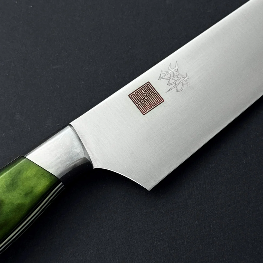 Nenohi Nagi Utility Petty 180mm (7.1") Green Jigged Bone Handle with Saya Cover - Image 2