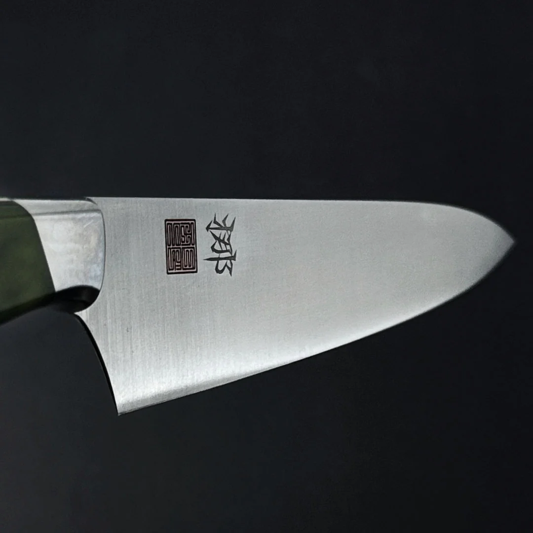 Nenohi Nagi Utility Petty 180mm (7.1") Green Jigged Bone Handle with Saya Cover - Image 5