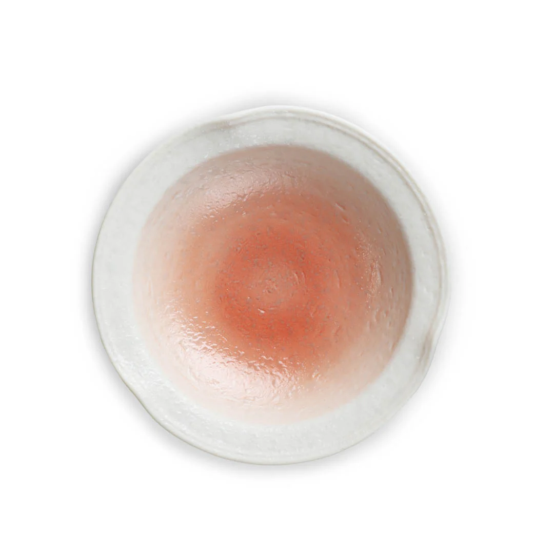 Pink Blown White Kobachi Dish with Stand 4.9" dia - Image 3