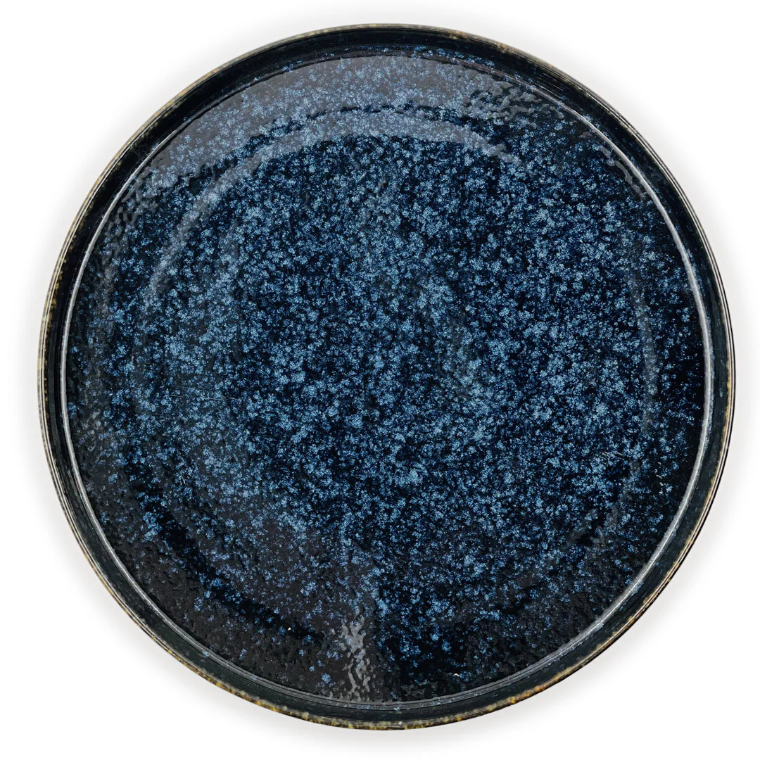 Porcelain Blue Star Rimmed Dinner Plate 10.5" dia - Image 3
