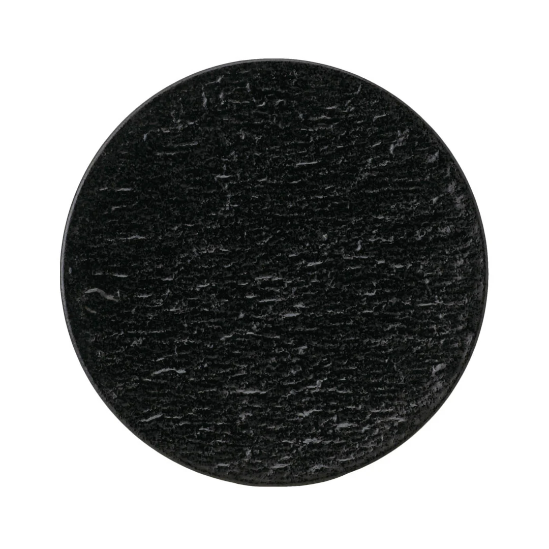 Porcelain Petra Black Flat Round Dinner Plate 8.7" dia