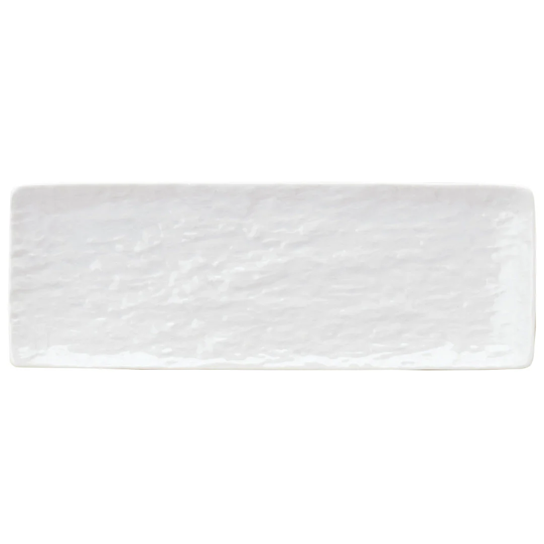 Porcelain Petra White Flat Rectangular Dinner Plate 11.8" x 4.1"