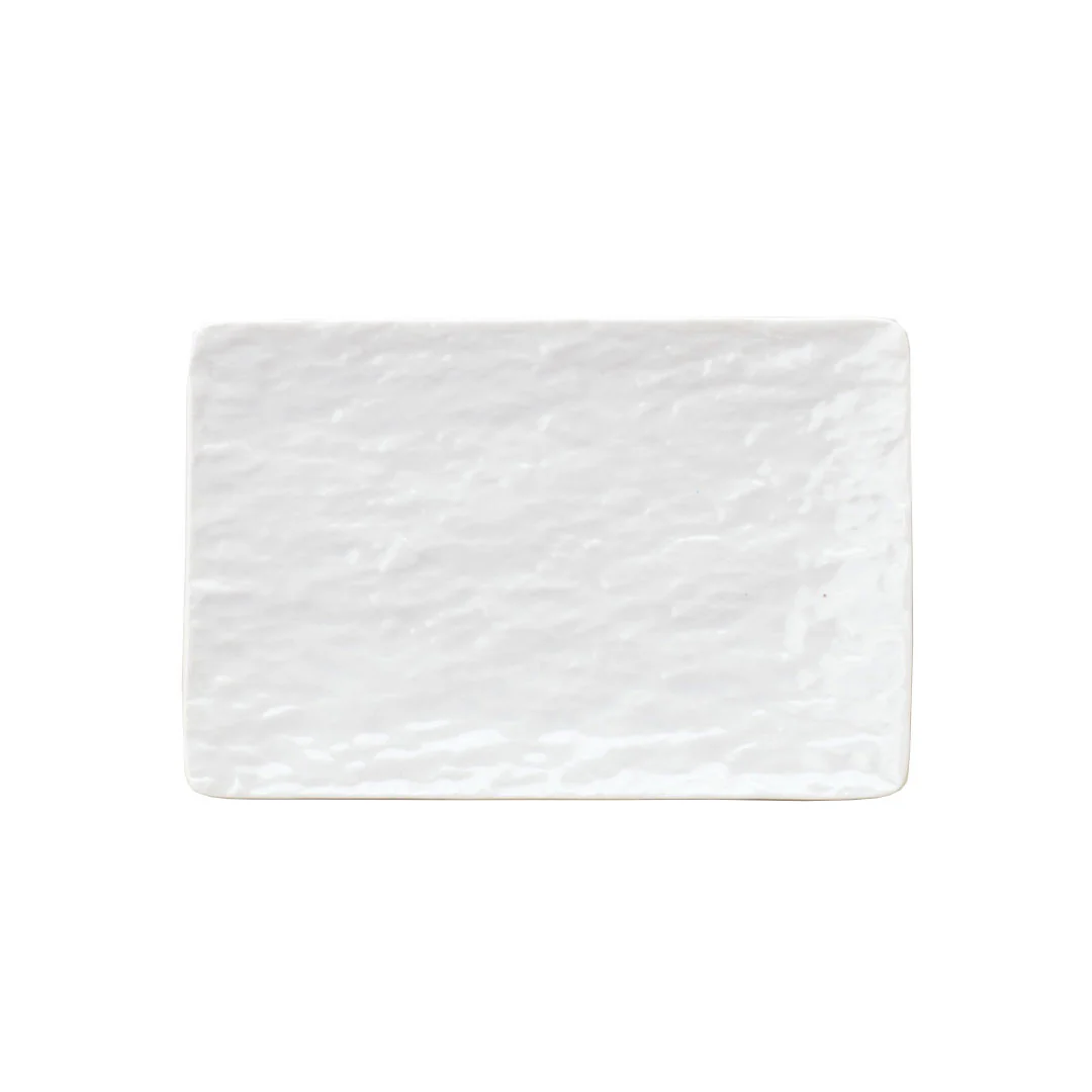 Porcelain Petra White Flat Rectangular Dinner Plate 7.1" x 4.75"