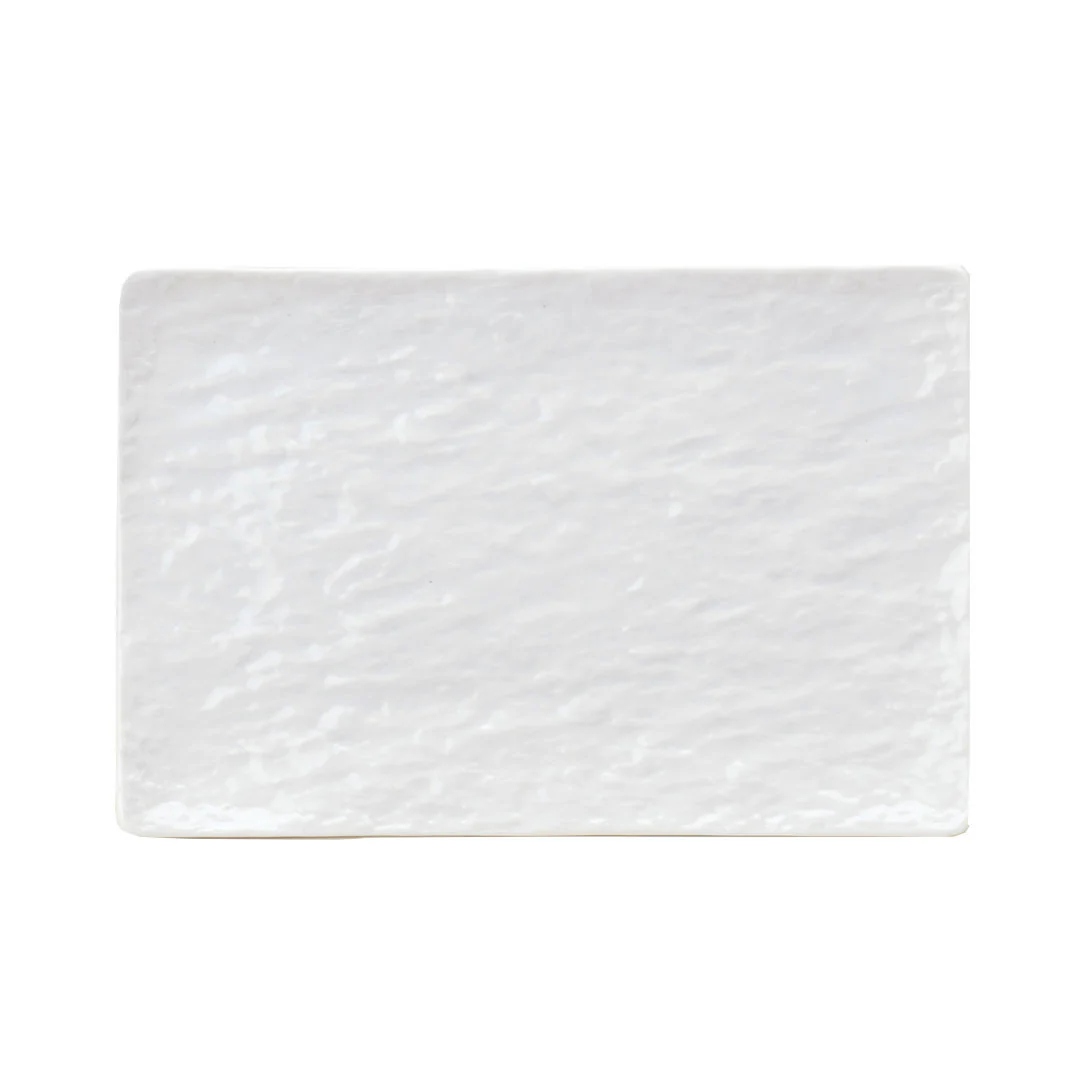 Porcelain Petra White Flat Rectangular Dinner Plate 9.6" x 6.3"