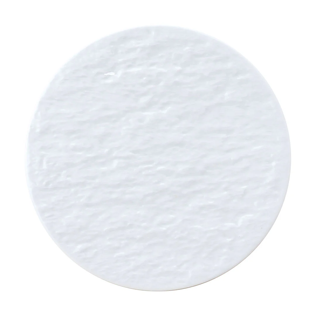Porcelain Petra White Flat Round Dinner Plate 9.8" dia