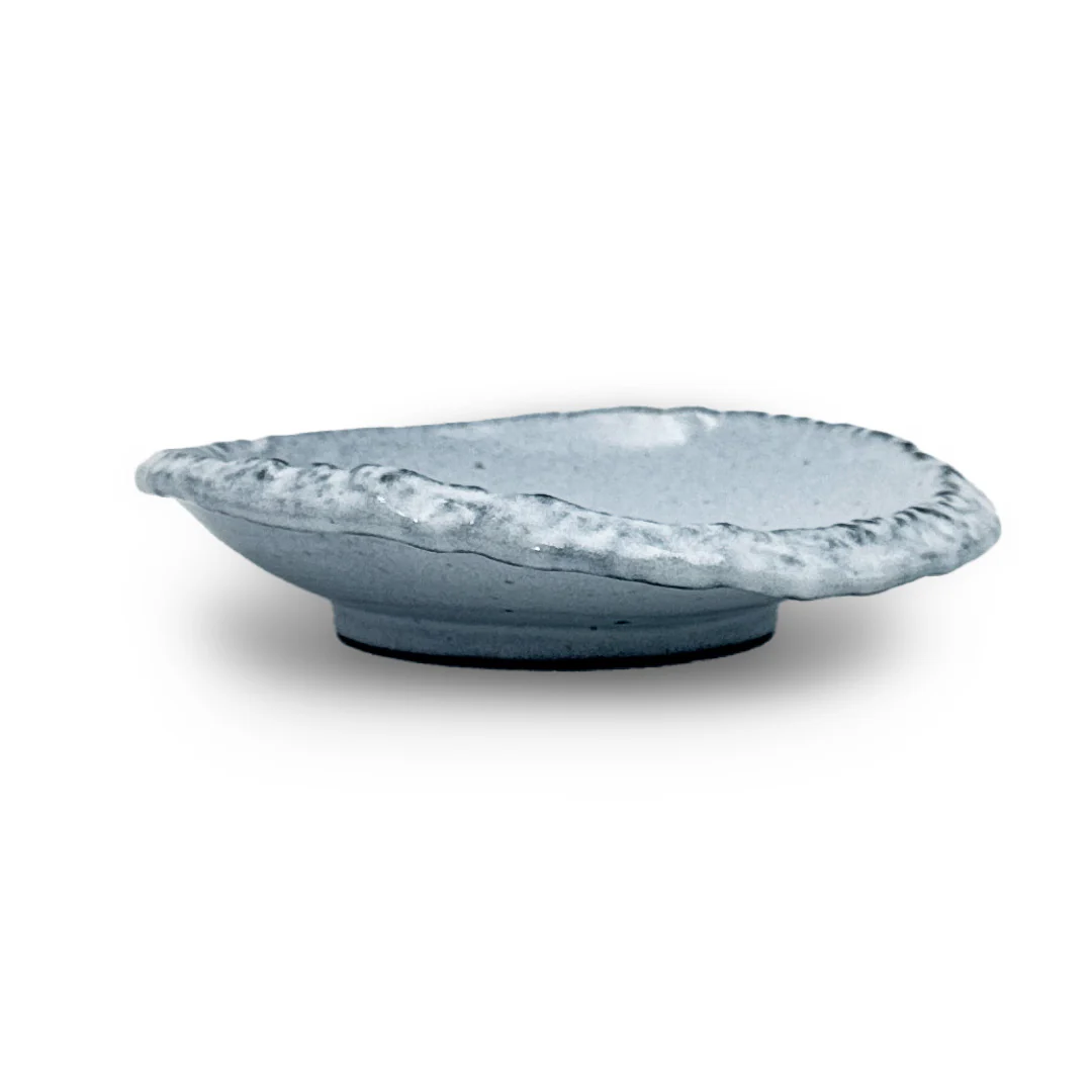 Rust Glazed Light Blue Plate 7.7" x 7.25" - Image 2