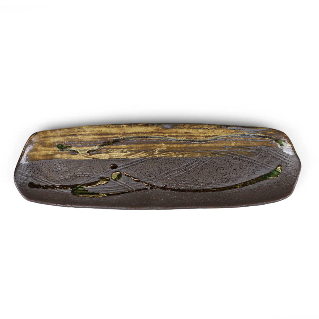 Ryuboku Brushstroke Rectangular Plate 13.2" x 3.9" - Image 2
