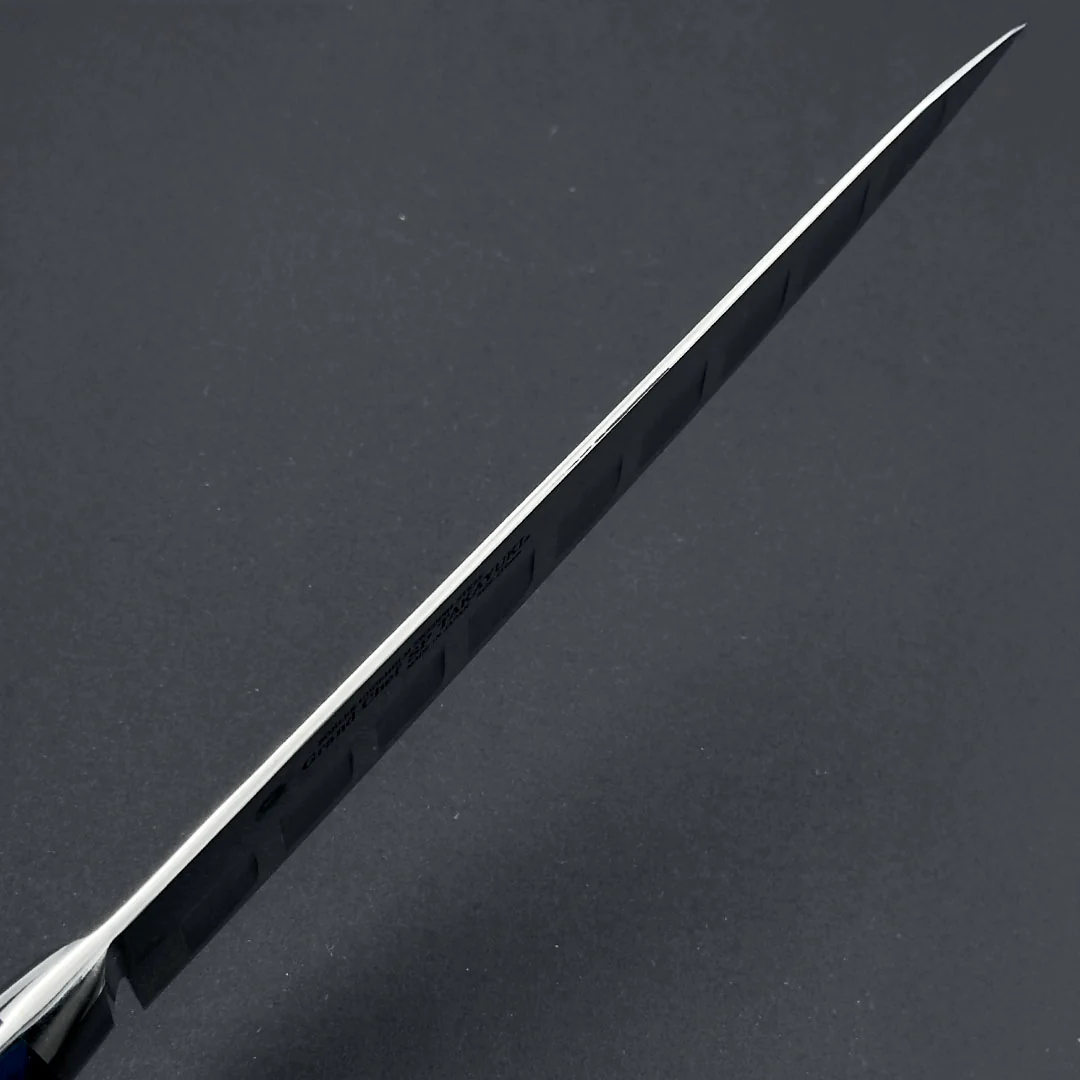 Sakai Takayuki Grand Chef SP Type III Gyuto 210mm (8.2") Ocean-Blue Stabilized Hybrid Resin Handle - Image 5