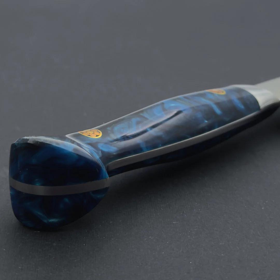 Sakai Takayuki Grand Chef SP Type III Gyuto 210mm (8.2") Ocean-Blue Stabilized Hybrid Resin Handle - Image 7