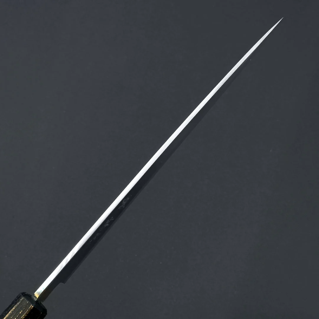 Sakai Takayuki Nanairo Inox Yanagi 210mm (8.2") Charcoal x Gold Lacquered Handle - Image 4